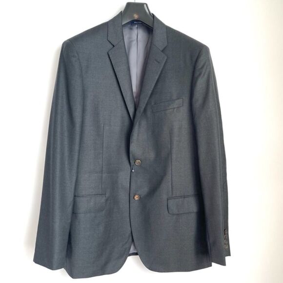Buttoned DownTailored Fit Italian Wool Suit Jacket - Picture 4 of 13